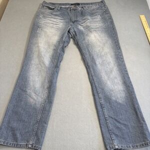 JEANS STRAIGHT LEG M Society  MENS 42X32 MEDIUM wash blue denim